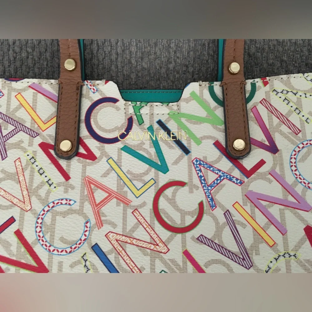 Calvin Klein Multicolor Signature Logo Mini Tote Bag with Crossbody Strap